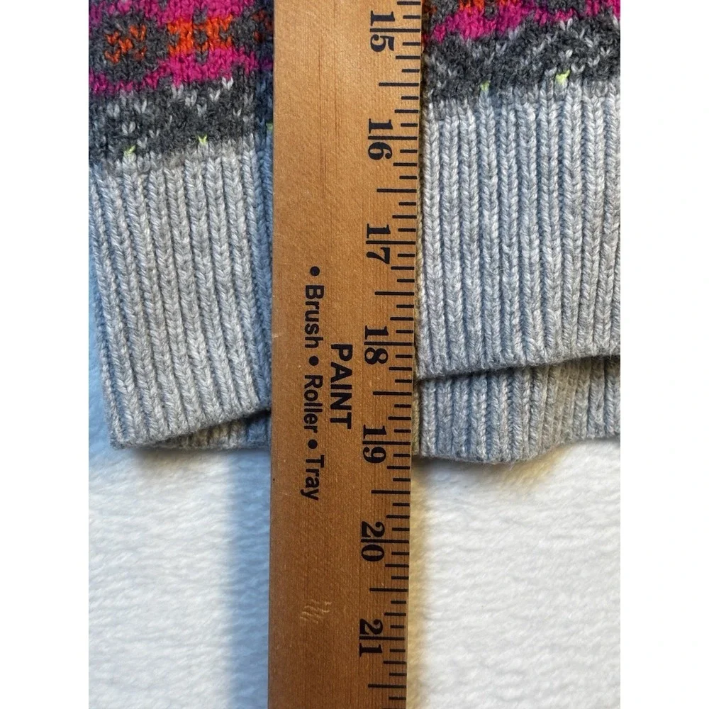 GAP Winter Sweater Kids Fair Isle Snowflake Winter Warm Girls Size 8 M Red‎ Gray